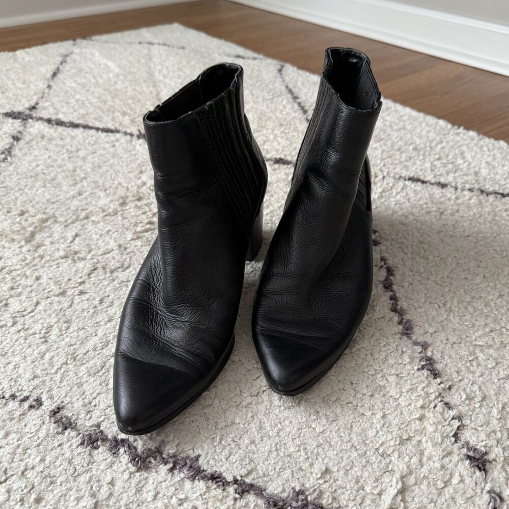 Black Pointed Toe Booties Charles By Charles Davi… - image 2